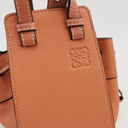 Loewe Hammock Mini Caramel Calfskin Leather Top Handle Crossbody Bag