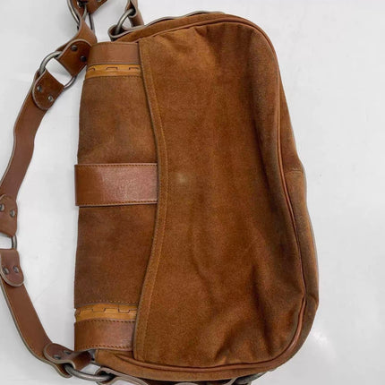 Dior Vintage Gaucho Large Brown Suede Leather Crossbody Bag