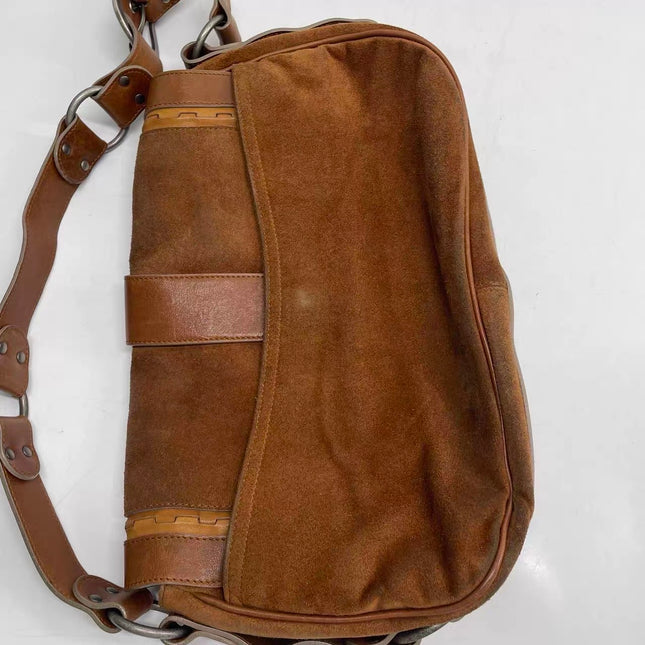 Dior Vintage Gaucho Large Brown Suede Leather Crossbody Bag