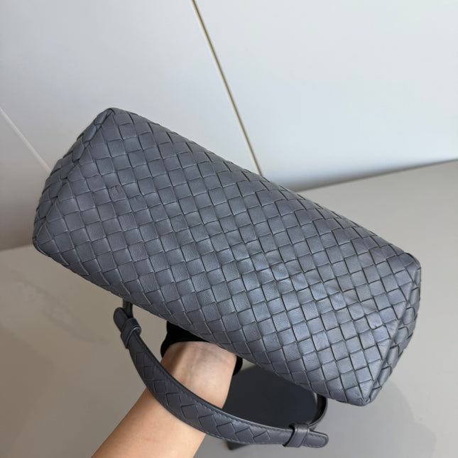 Sold Bottega Veneta Garda Bag Small Grey Intrecciato Leather 25cm