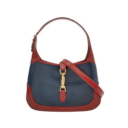 Gucci Jackie 1961 Small Navy and Burgundy Leather Crossbody Bag-Luxbags