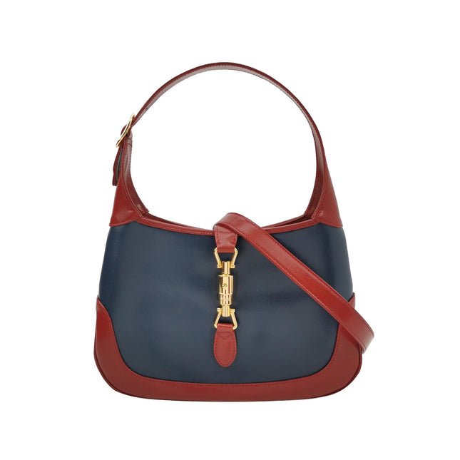 Gucci Jackie 1961 Small Navy and Burgundy Leather Crossbody Bag-Luxbags