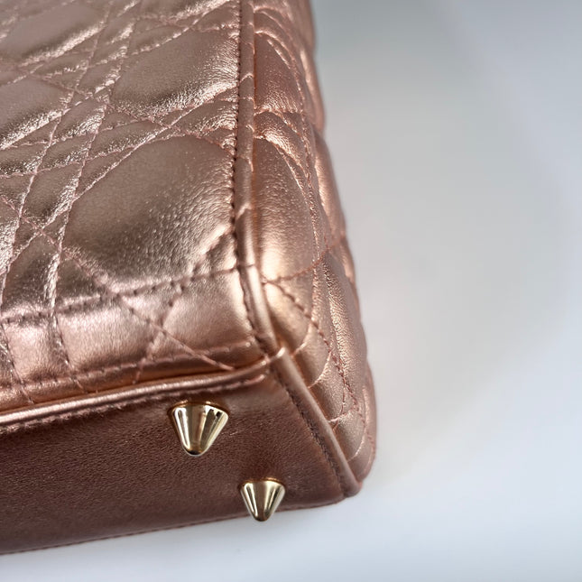 Lady Dior ABCdior Small Pink Irediscent and Metallic Cannage Lambskin Handbag