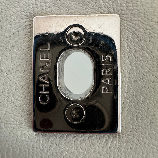 Chanel White Calfskin Leather Embellished Flap Saddle Bag, 2018-19