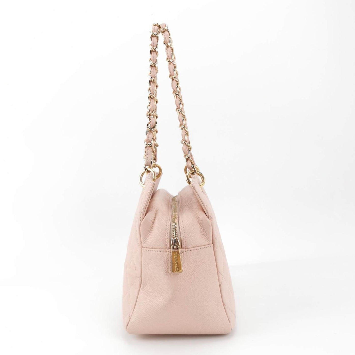 Chanel PST Petite Shopping Tote Pale Pink Caviar Leather Chain Bag