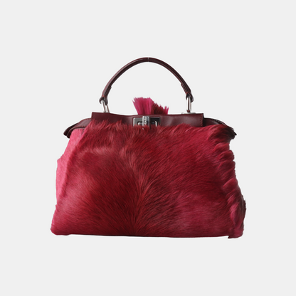 Fendi Peekaboo Mini Gazelle Fur Burgundy, Fall Winter 2014