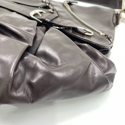 Sac à main Dior Corset en cuir noir et dentelle, avec ferrures argentées