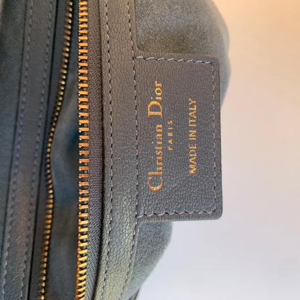 Sold Dior Saddle Blue Grey Medium Leather Handbag