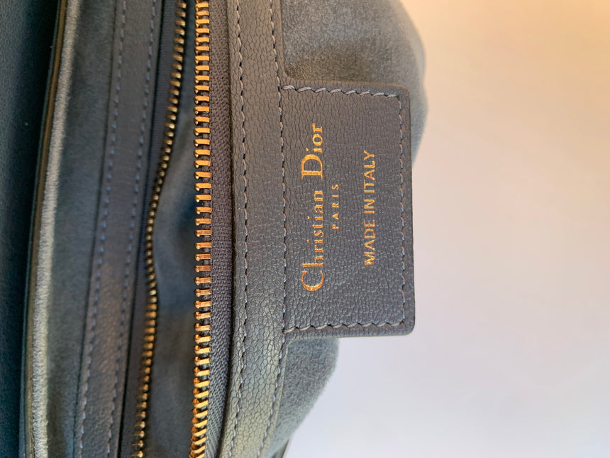 Sold Dior Saddle Blue Grey Medium Leather Handbag