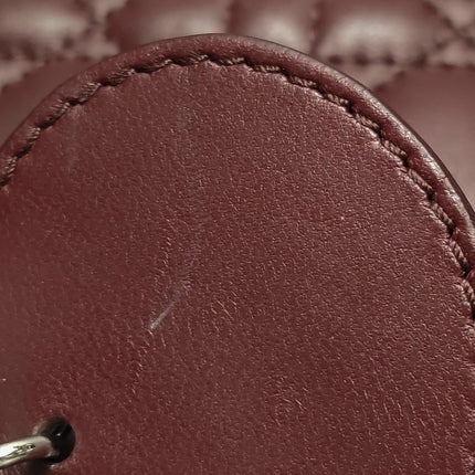 Lady Dior Large Bag Burgundy Lambskin Cannage Leather
