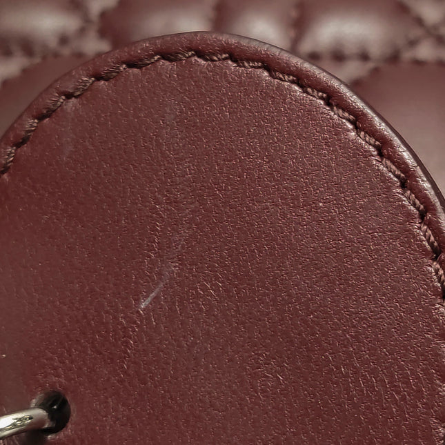 Lady Dior Large Bag Burgundy Lambskin Cannage Leather