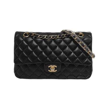 Chanel Timeless Classic Flap Medium Black Lambskin Leather Gold Hardware-Luxbags