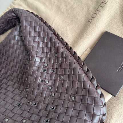 Sold Bottega Veneta Hobo Bag Large Dark Chocolate Brown Lambskin with Studs 47cm