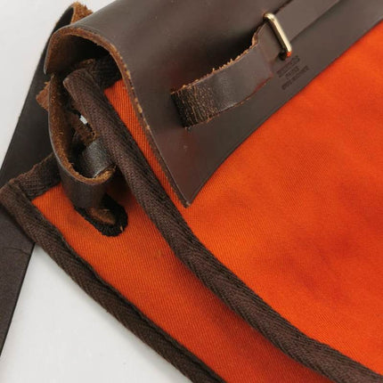 Hermes Herbag Mini Red and Orange Canvas Silver-tone Hardware Crossbody Bag