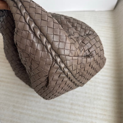 Bottega Veneta Belly Hobo Intreccio Leather Grey Large 54cm