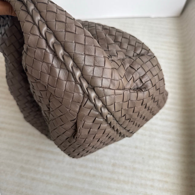 Bottega Veneta Belly Hobo Intreccio Leather Grey Large 50cm