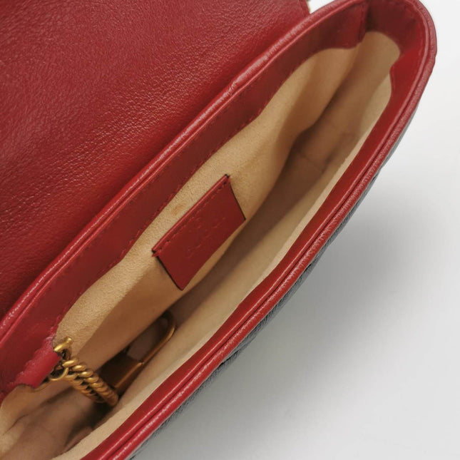 Sold Gucci Marmont Super Mini Flap Leather Bag Black Leather