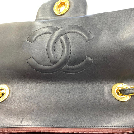 Chanel 1996 Vintage Classic Maxi Flap Black Lambskin Leather Giant CC 24 Gold Hardware