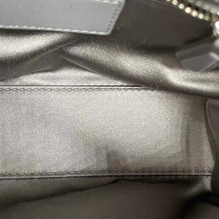 Lady Dior Mini Grey Silk with Crystals Silver Hardware