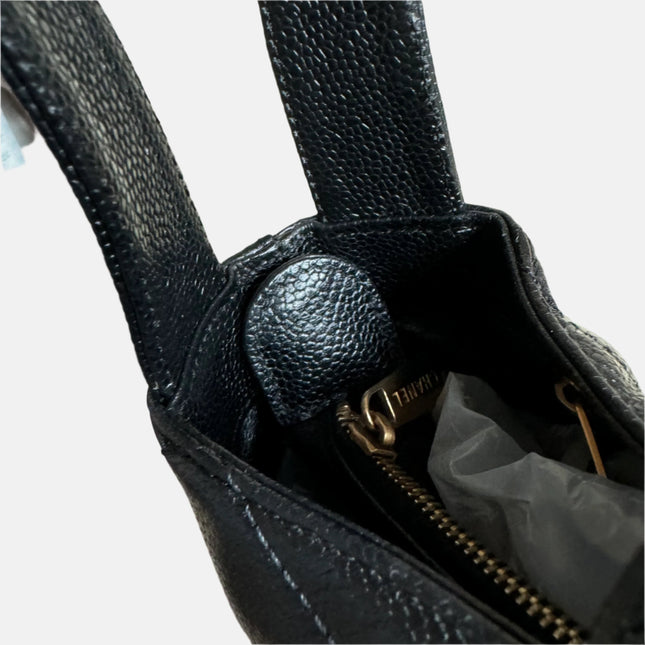 Chanel Kelly Top Handle Bag Black Caviar Leather, 2000-2002