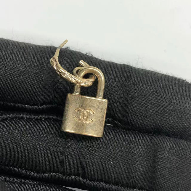 Chanel Padlock Gold-tone Earrings