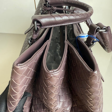 Bottega Veneta Roma Large Intrecciato Nappa Leather Dark Brown 35cm