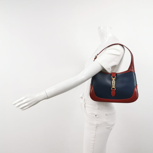 Gucci Jackie 1961 Small Navy and Burgundy Leather Crossbody Bag