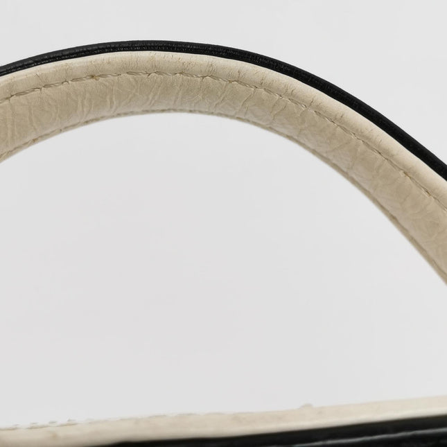 Chanel White and Black Small Crumpled Calfskin Vanity Case Crossbody Bag