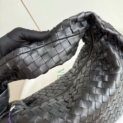 Bottega Veneta Jodie Small Black Lambskin Leather Silver Hardware