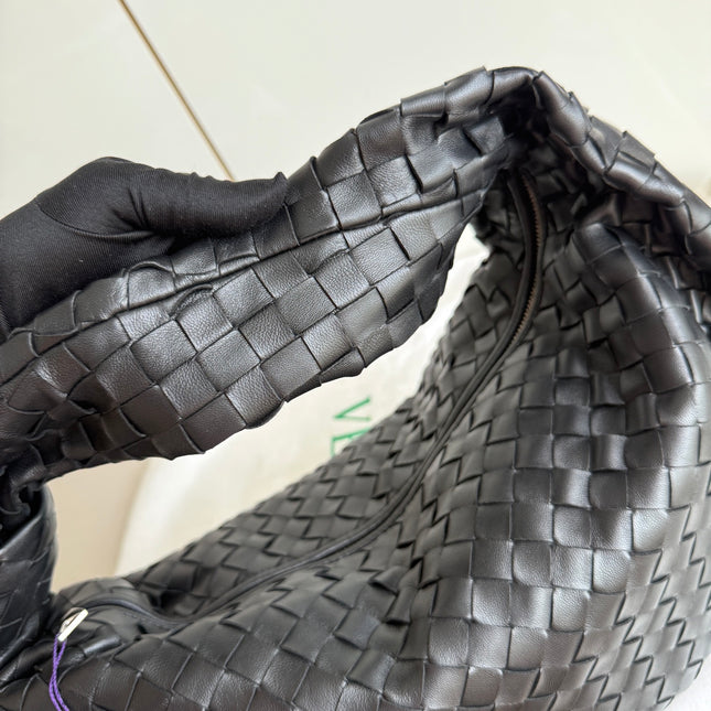 Bottega Veneta Jodie Small Black Lambskin Leather Silver Hardware