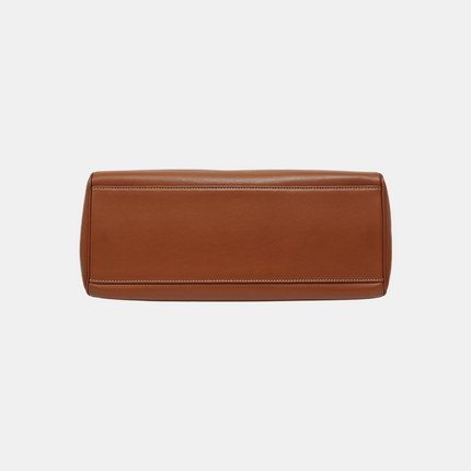 Celine Soft 16 Bag Medium Caramel Natural Tan Smooth Satin Calfskin Leather