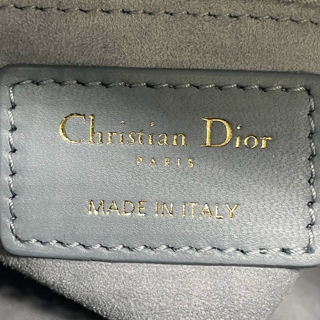Sold Lady Dior Small My Abcdior Pale Blue Lambskin Cannage Leather