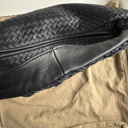 Bottega Veneta Hobo Maxi Midnight Navy Black leather Tiny Fringes 50cm