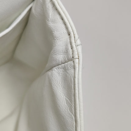 Chanel Classic Flap Medium 2008 White Caviar Leather Silver Hardware