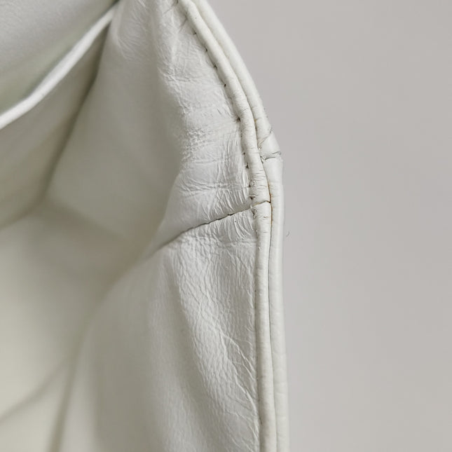 Chanel Classic Flap Medium 2008 White Caviar Leather Silver Hardware