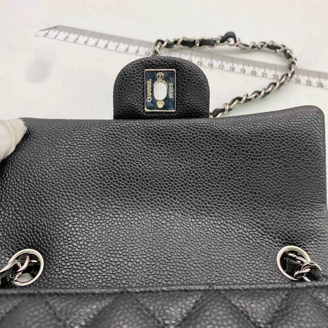 Chanel Classic Flap Mini Black Caviar Silver Hardware 2017-18