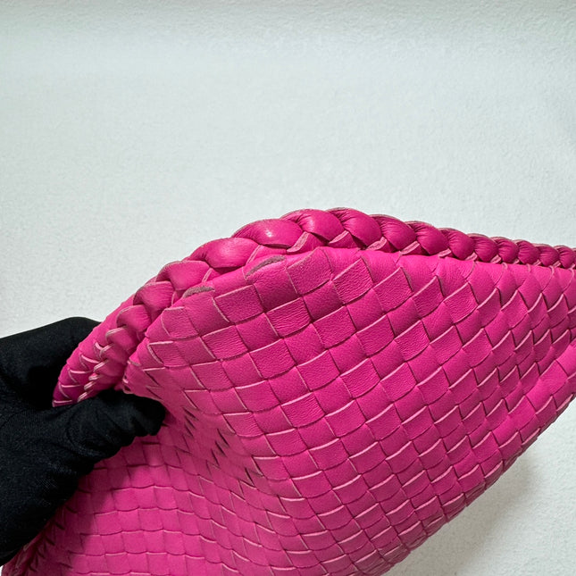 Bottega Veneta Veneta Hobo Medium Fuchsia Intrecciato Leather Bag 40cm