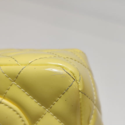 Chanel Classic Flap Rectangular Mini Yellow Patent Leather Silver HW, 2014-2015
