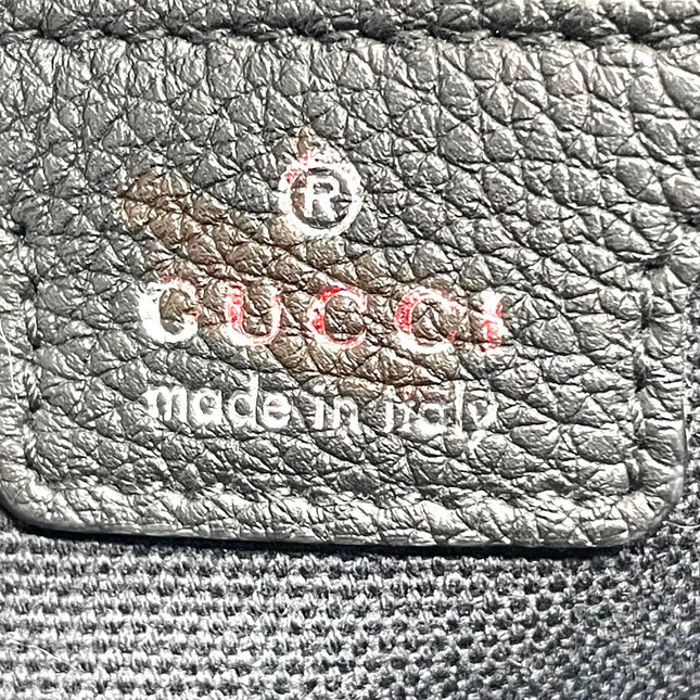Gucci Jackie 1961 Black Large Pebbled Leather Shoulder Bag with Strap