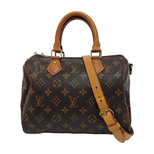 Louis Vuitton Speedy 25 Bandouliere Brown Monogram with Strap-Luxbags