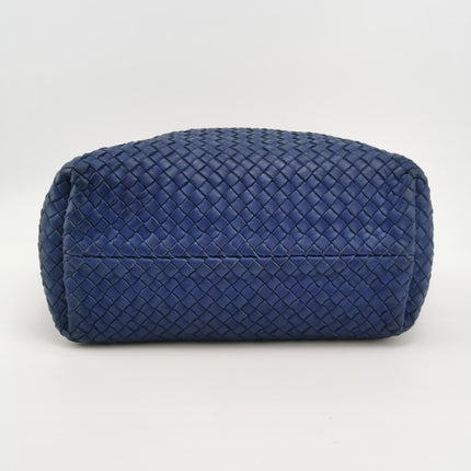 Bottega Veneta Cabat Small Intreccio Leather Tote Bag Navy Blue