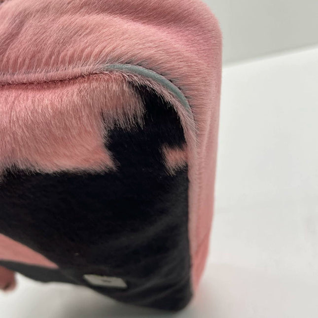 Fendi Baguette Pony-style Calfskin Leather Shoulder Bag in Pink Cow Print