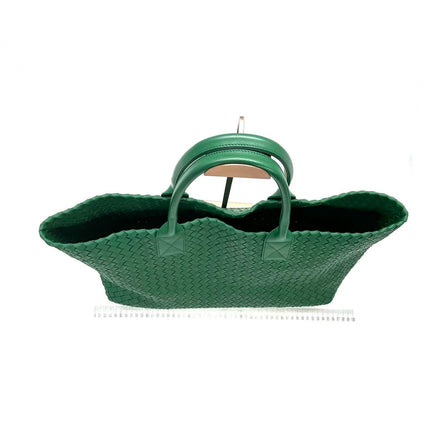 Sold Bottega Veneta Cabat Large Intreccio Leather Tote Bag Dark Green with Pouch 40cm