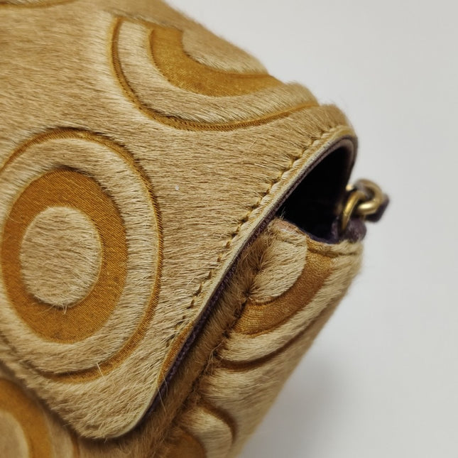 Chanel East West Rare Tan Brown Pony-hair Calfskin Leather CC Logo