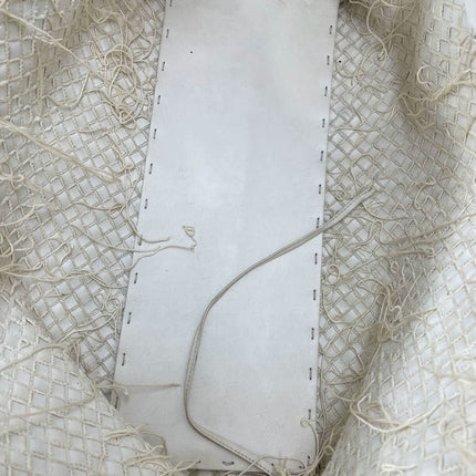 Bottega Veneta Cabat Large Intreccio Leather with Fringes White Ecru 40cm