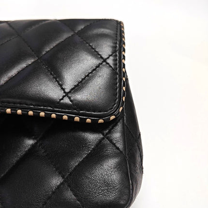 Chanel Classic Flap Medium Happy Stitch Cuir de veau vieilli noir Finitions dorées, 2015-2016