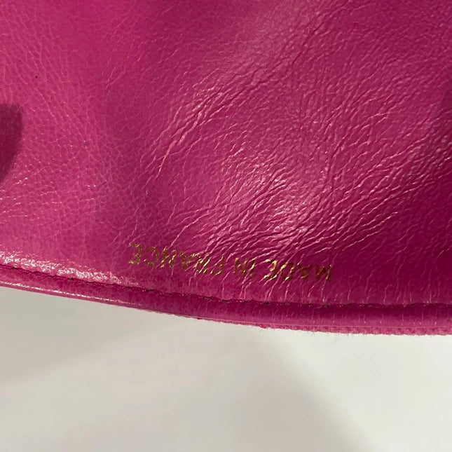 Chanel RARE Vintage Classic Maxi 34 Flap Hot Pink Denim Giant CC 24 Gold Hardware