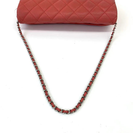 Chanel Envelope Clutch with Chains 2013 Shoulder Bag Coral Red Caviar Leather