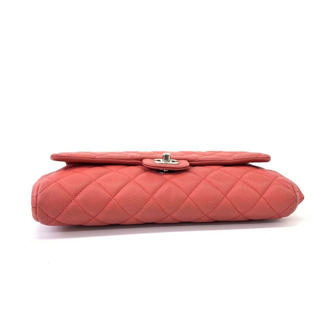 Chanel Envelope Clutch with Chains 2013 Shoulder Bag Coral Red Caviar Leather
