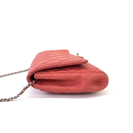 Chanel Envelope Clutch with Chains 2013 Shoulder Bag Coral Red Caviar Leather
